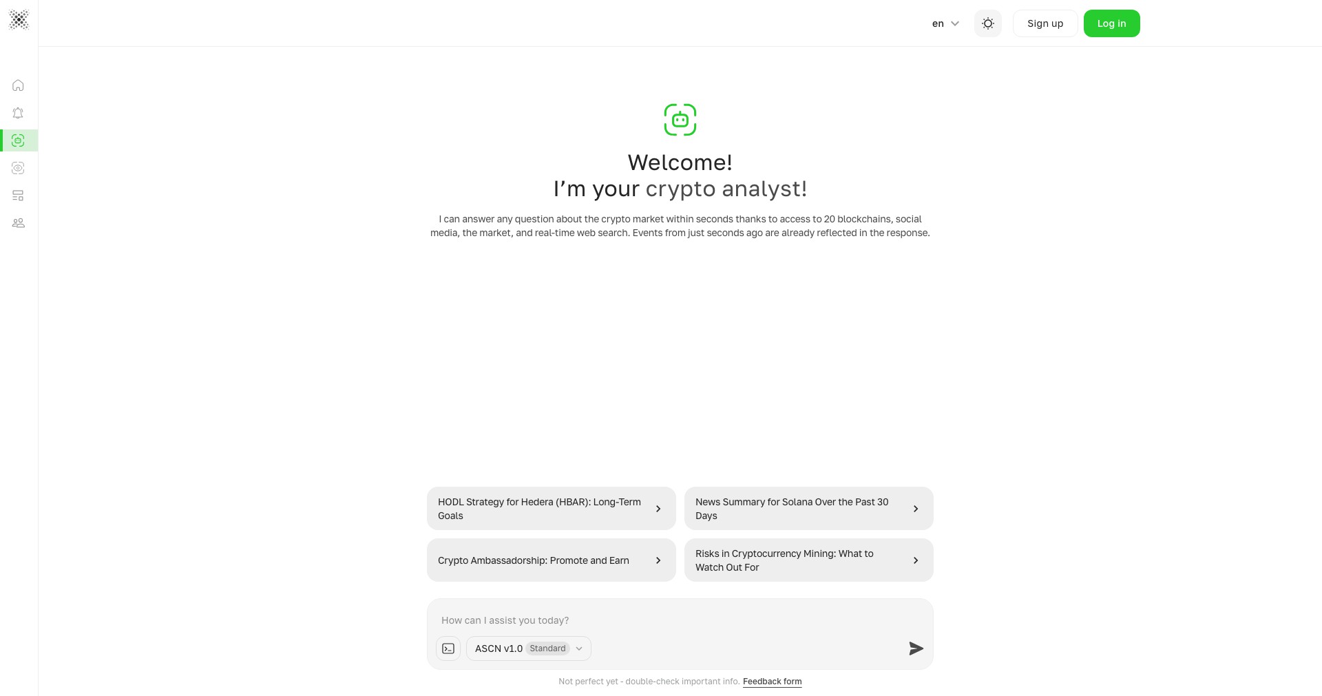 Crypto AI Assistant Screenshot