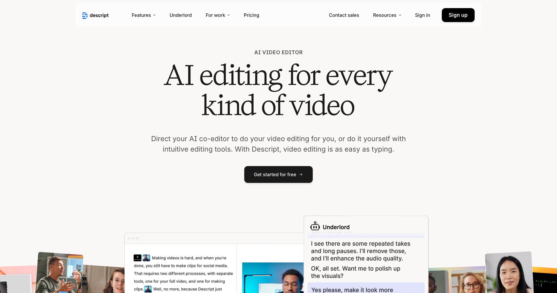 Descript - AI Speech Screenshot