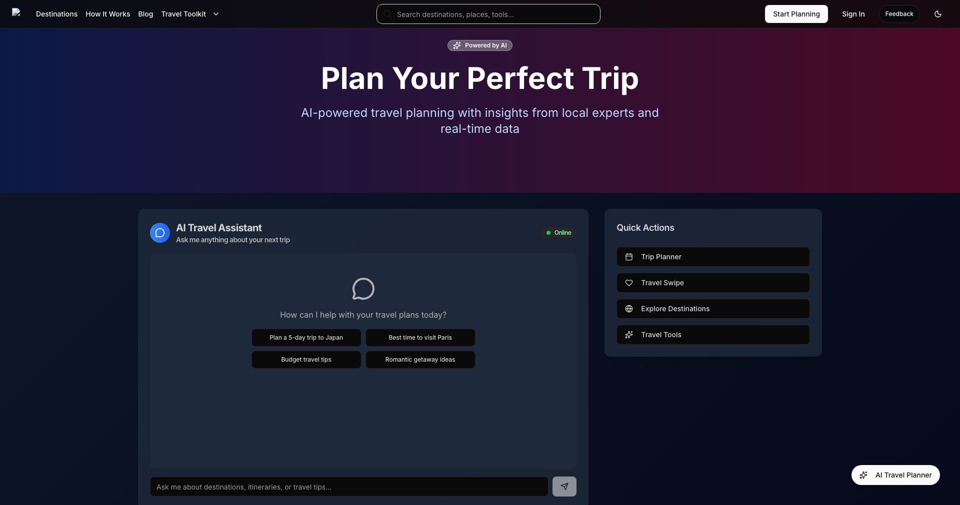 Destinations AI Screenshot