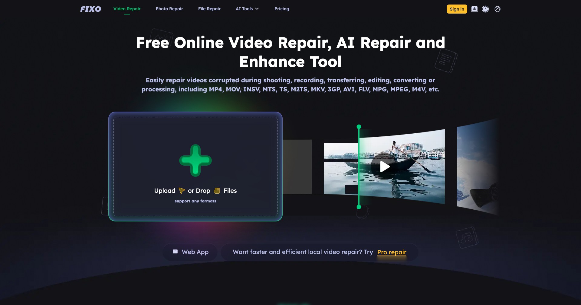 EaseUS Online Video Repair Screenshot