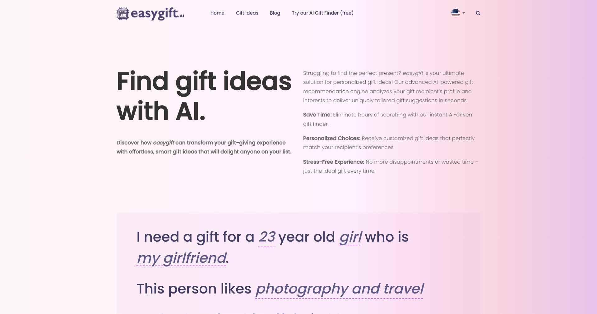 Easygift.ai Screenshot