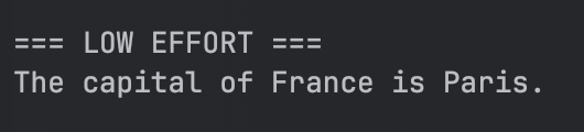 Claude Opus 4.5 lowe effort output