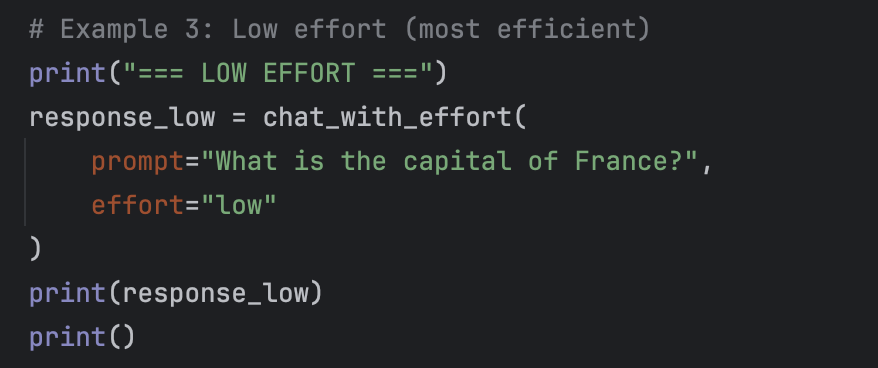 Claude Opus 4.5 lowe effort input