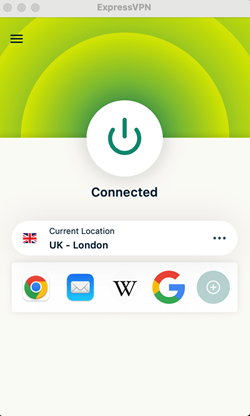 ExpressVPN desktop interface UK servers December 2025