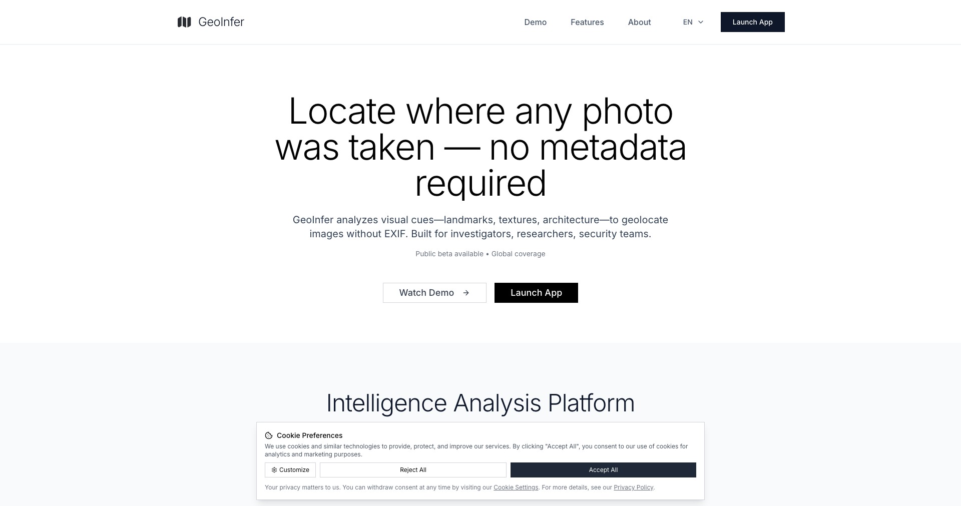GeoInfer Screenshot