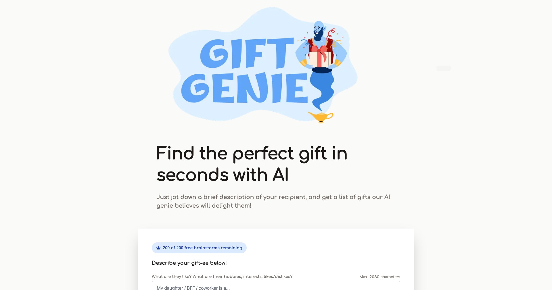 Gift Genie AI Screenshot