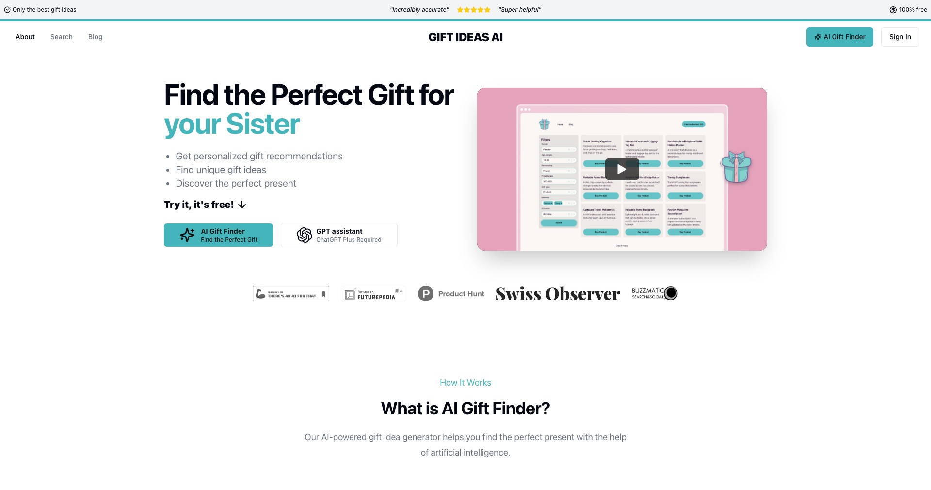 GiftIdeasAI Screenshot