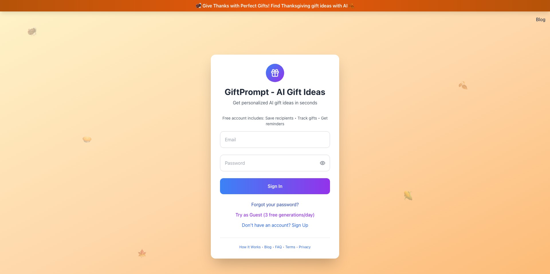 GiftPrompt Screenshot