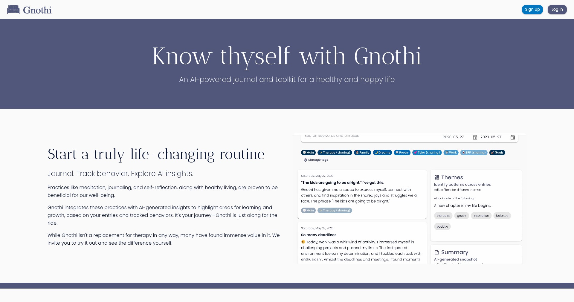 Gnothi Screenshot