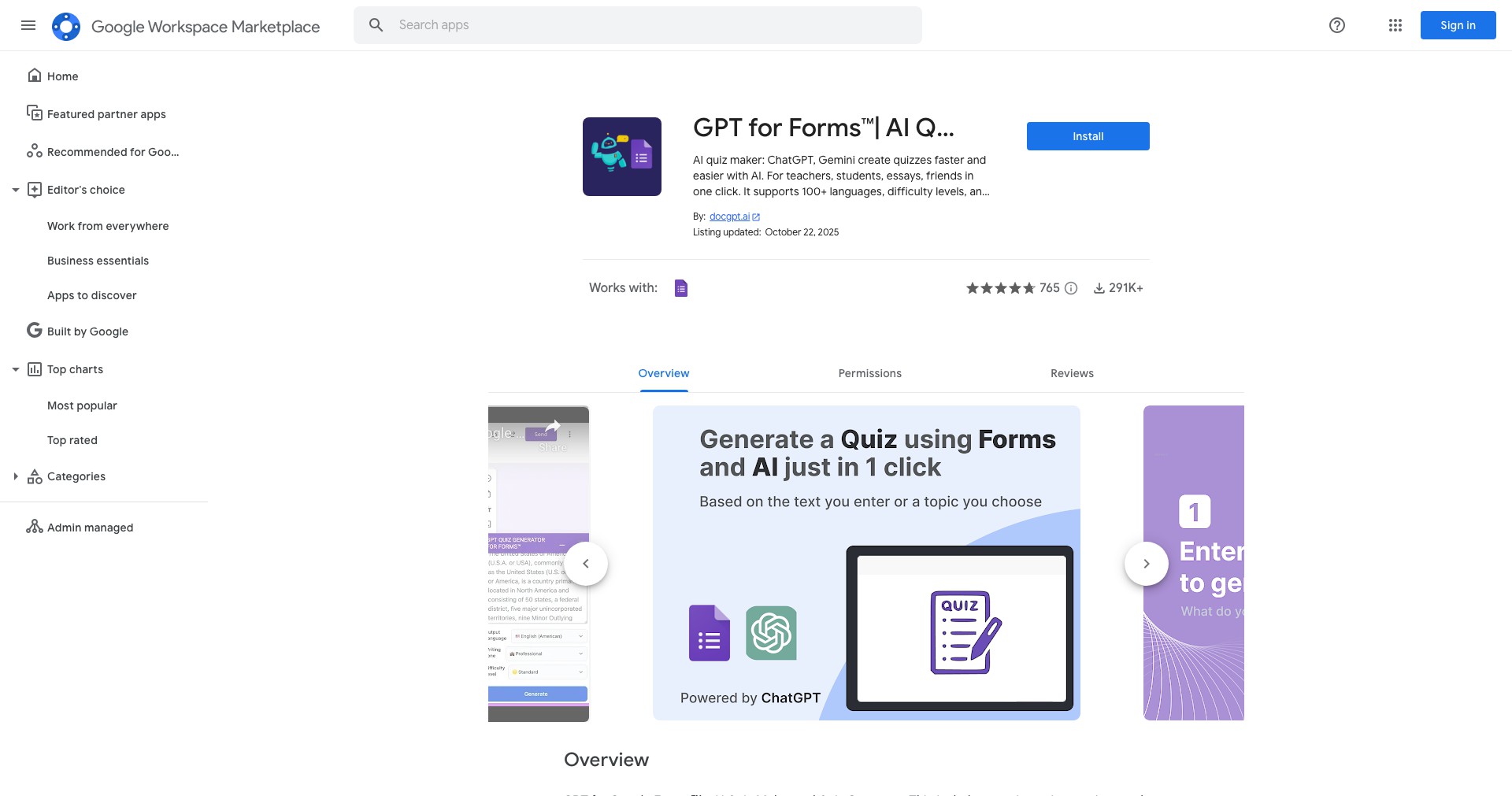 GPT Quiz Maker Screenshot