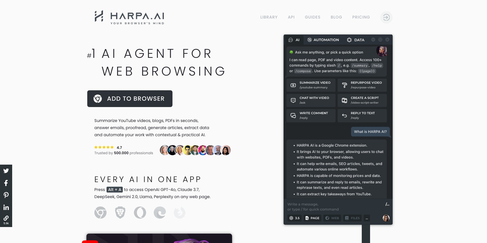 Harpa AI Screenshot