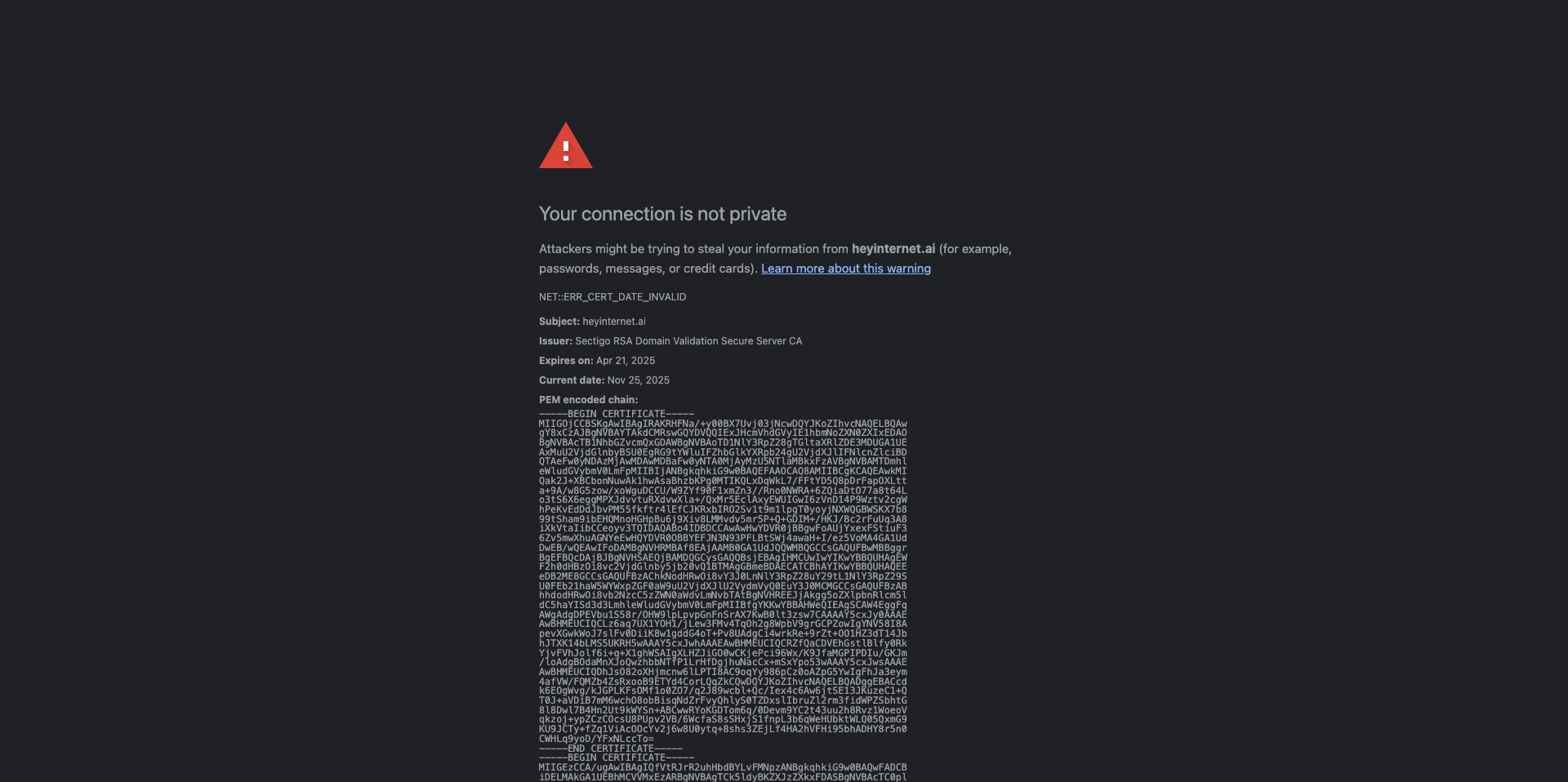 Hey Internet Screenshot
