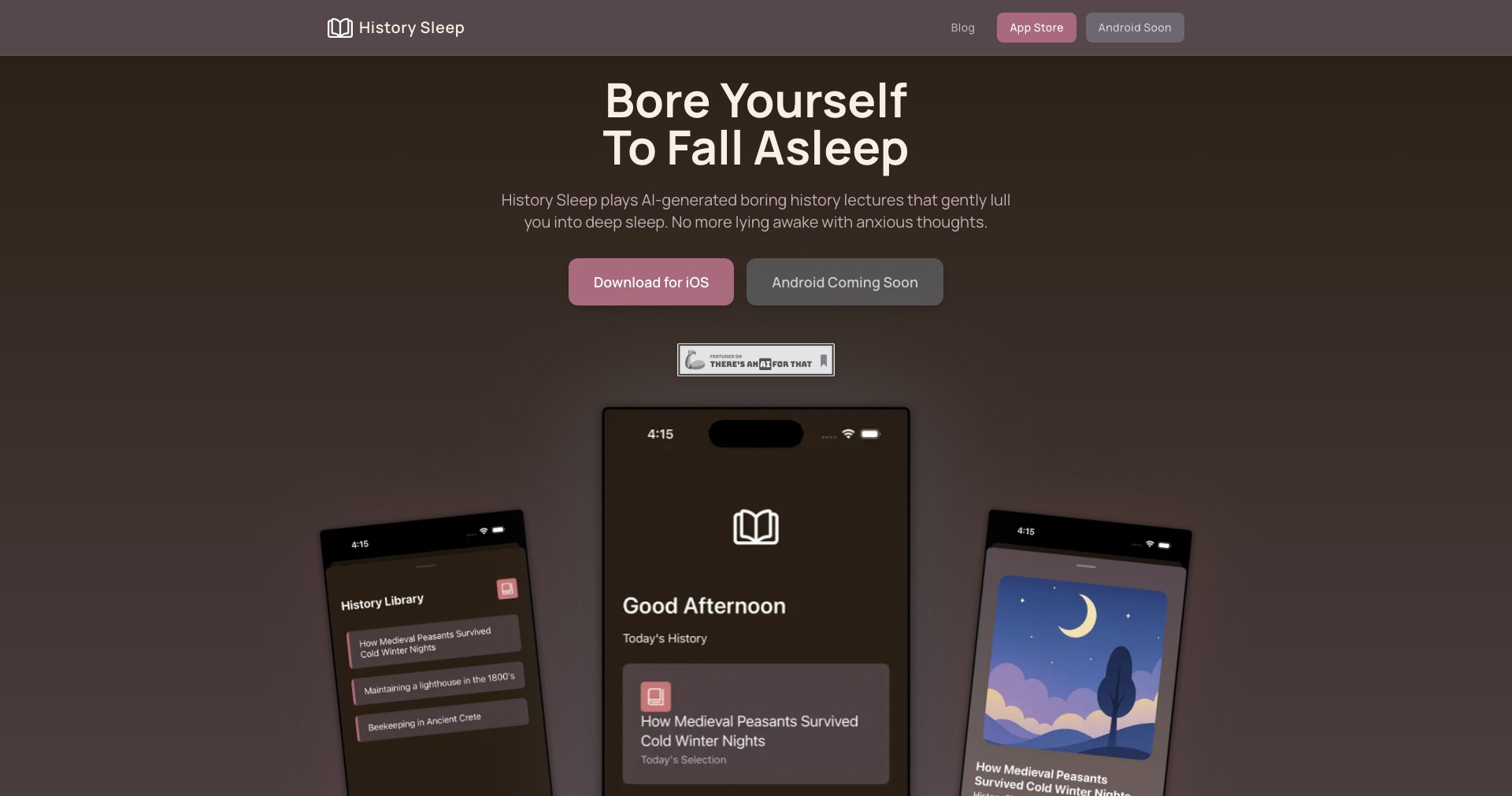 History Sleep Screenshot