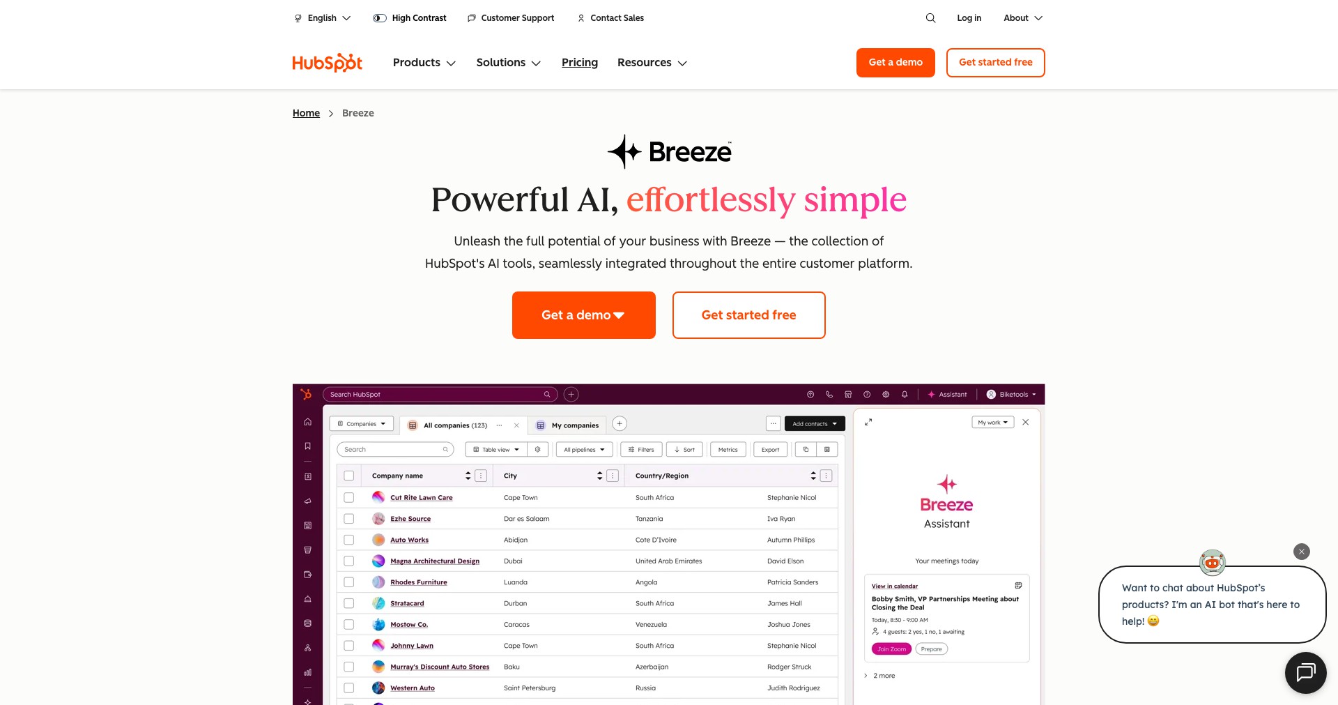 Hubspot AI Screenshot
