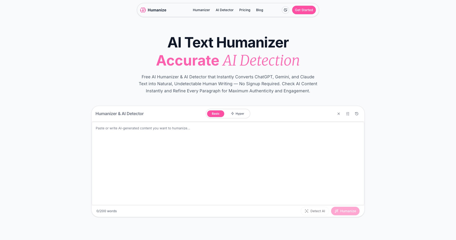 Humanize Screenshot