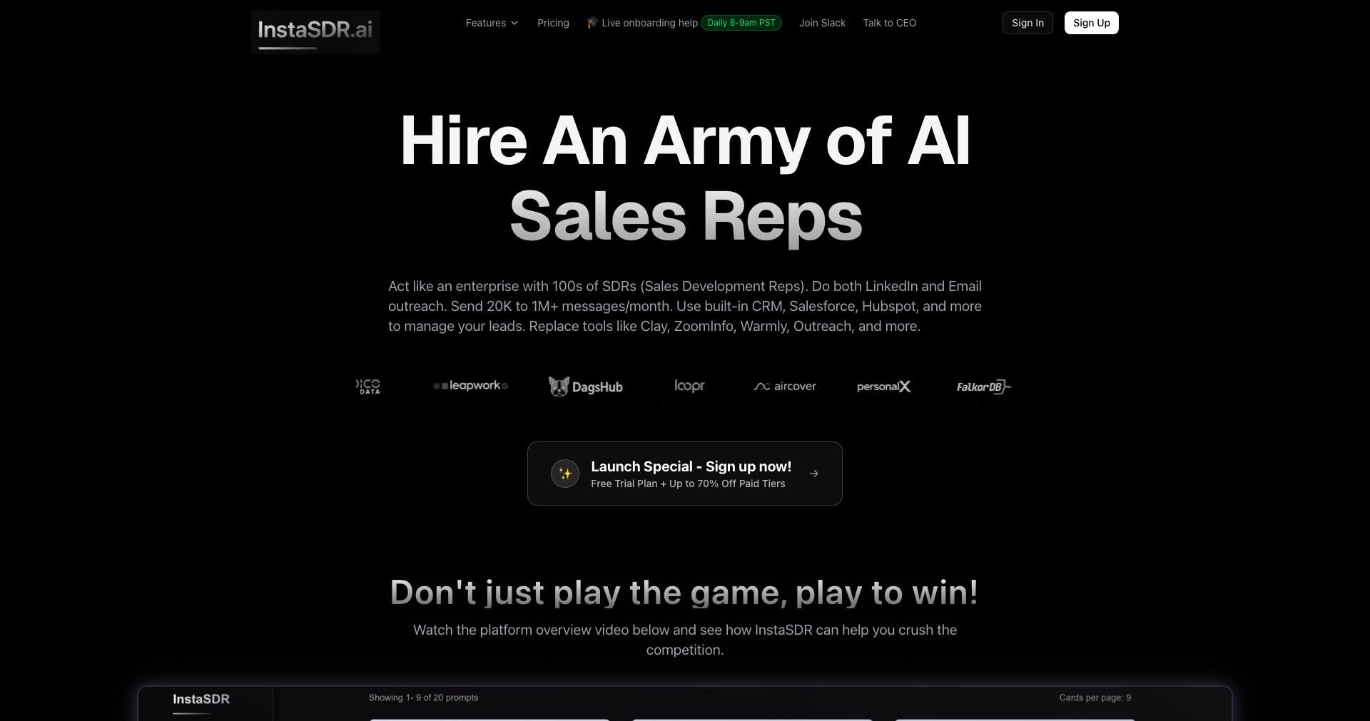 InstaSDR.ai Screenshot
