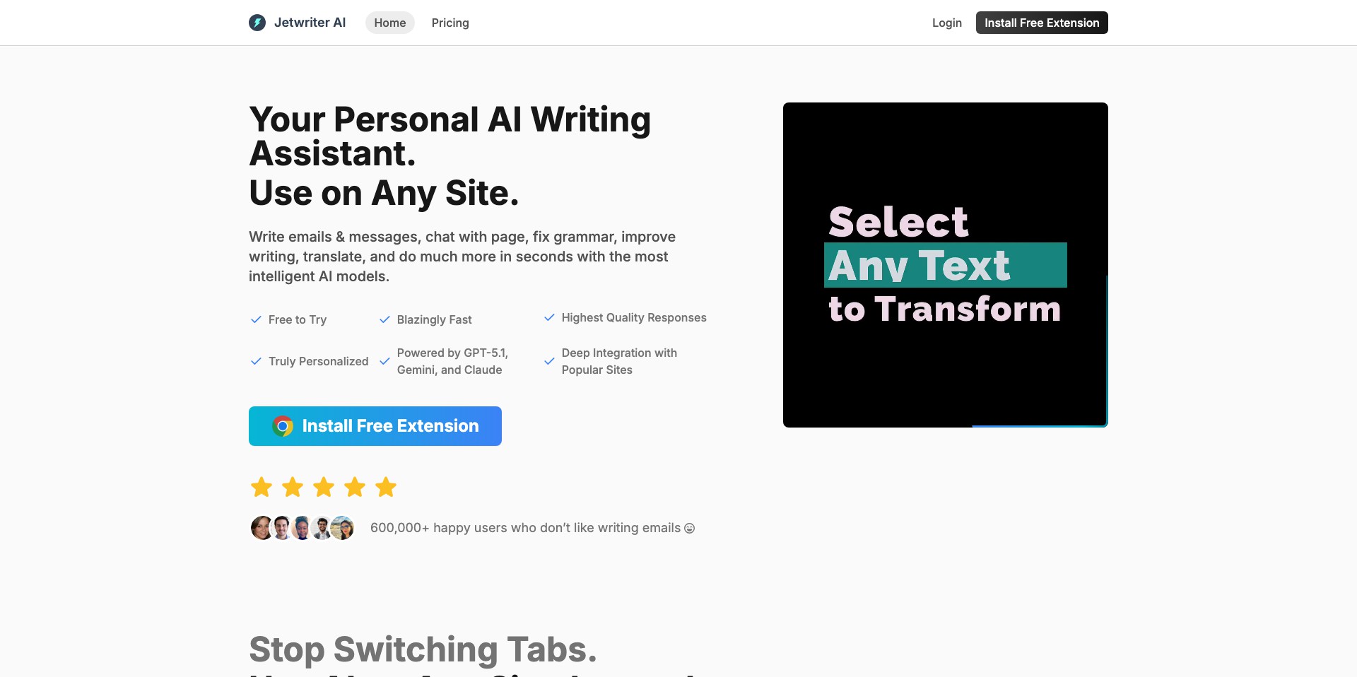 Jetwriter AI Screenshot