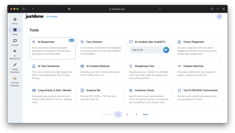 Justdone dashboard