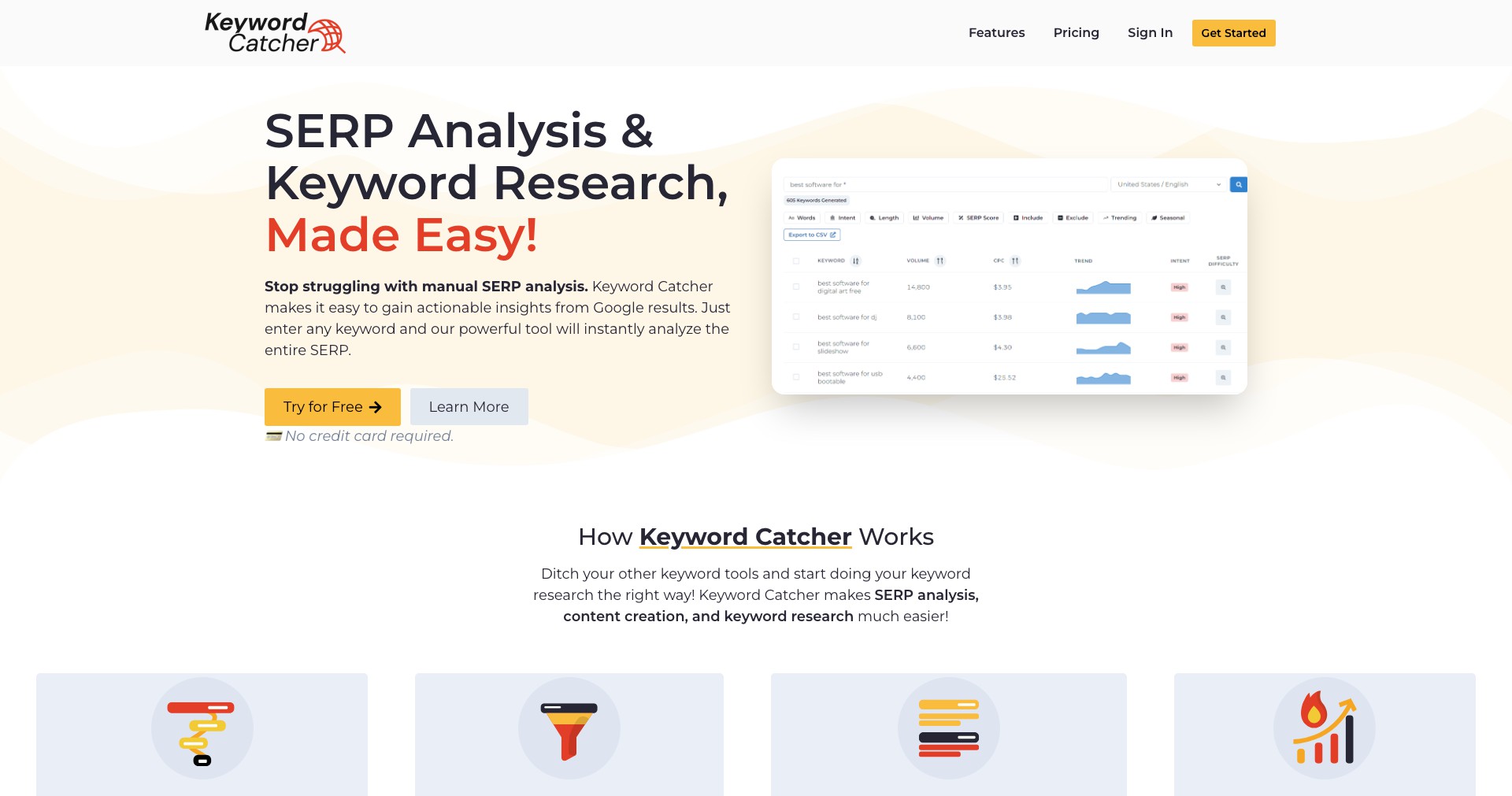 Keyword Catcher Screenshot