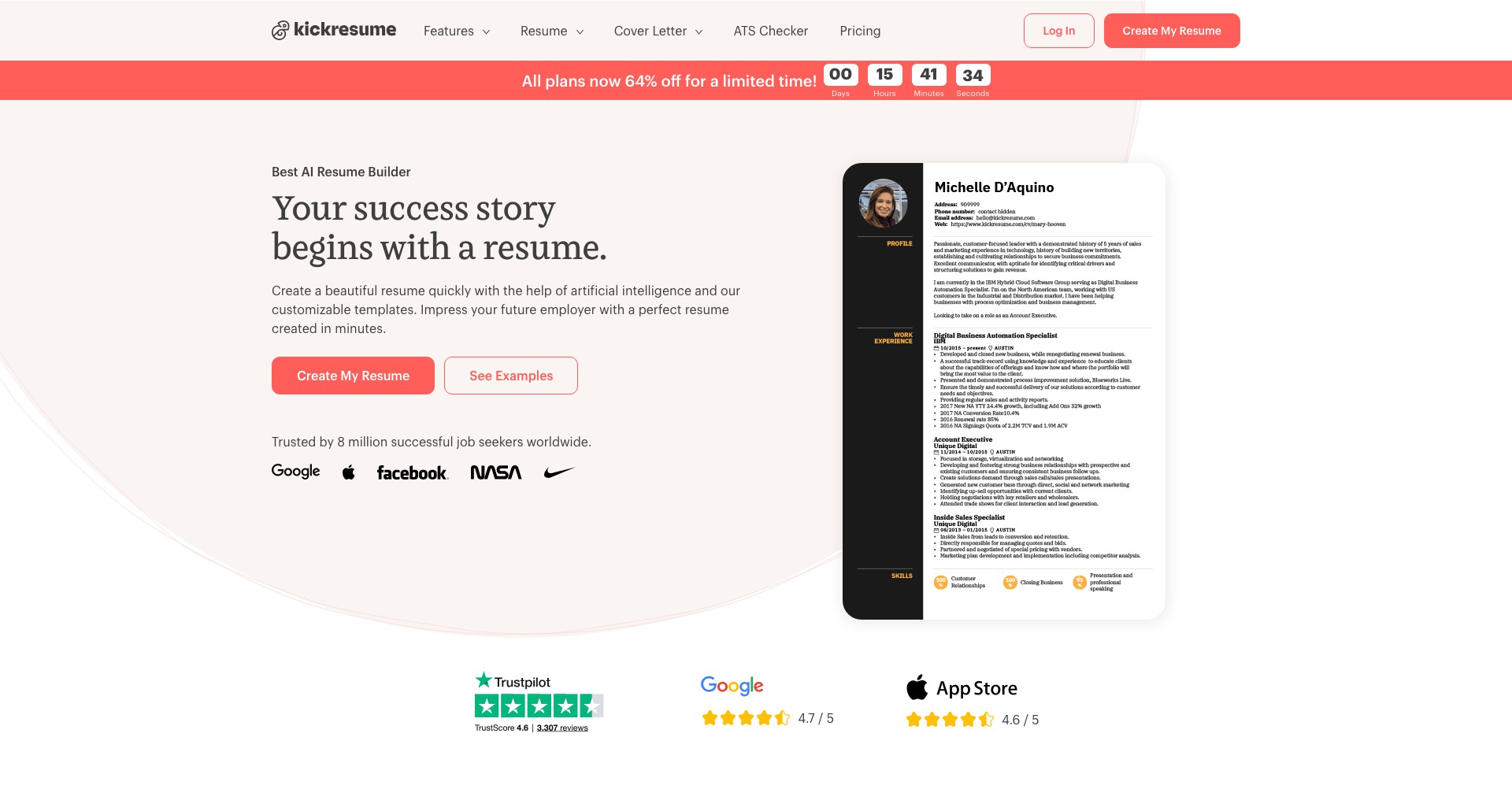 Kickresume Screenshot