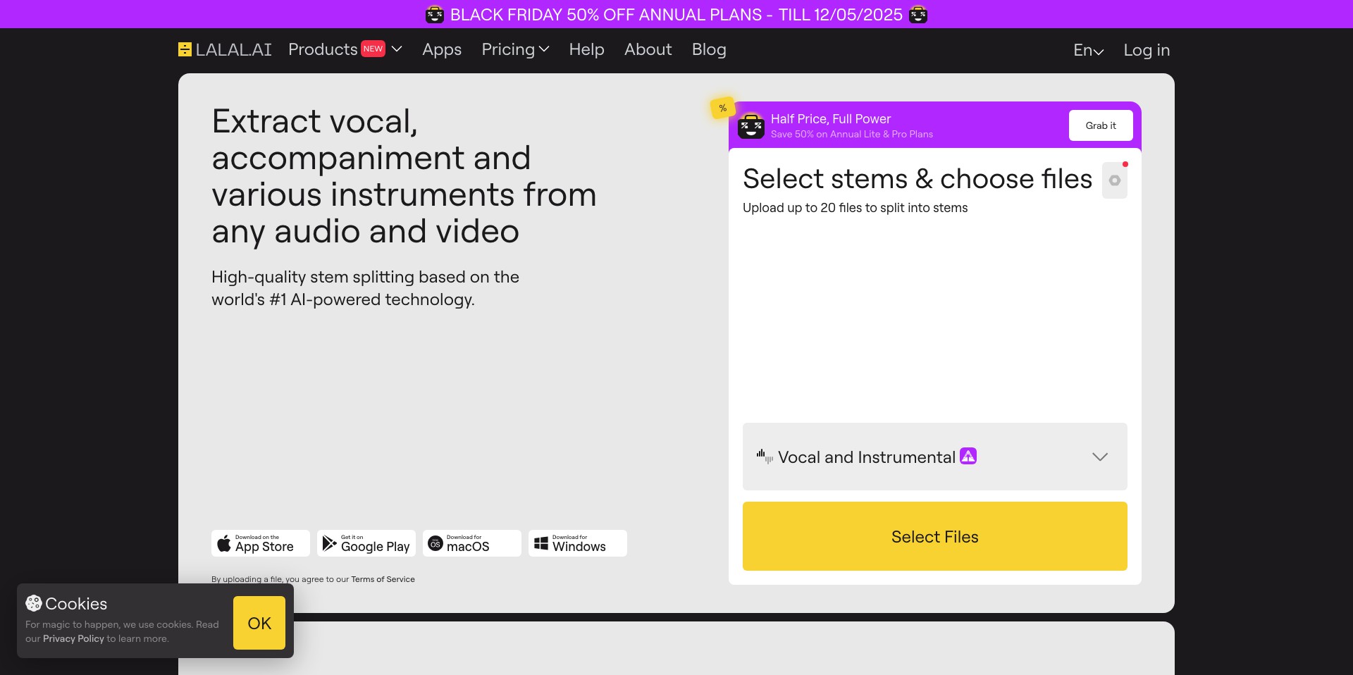 Lalal AI Screenshot