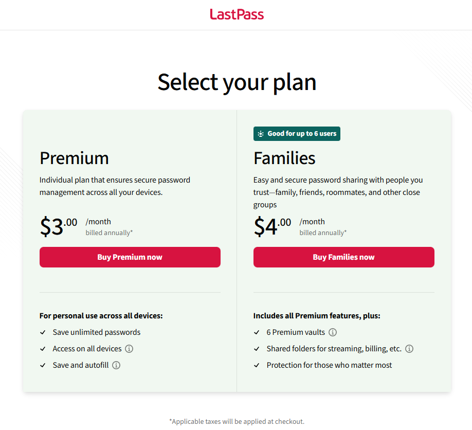 LastPass plans December 2025