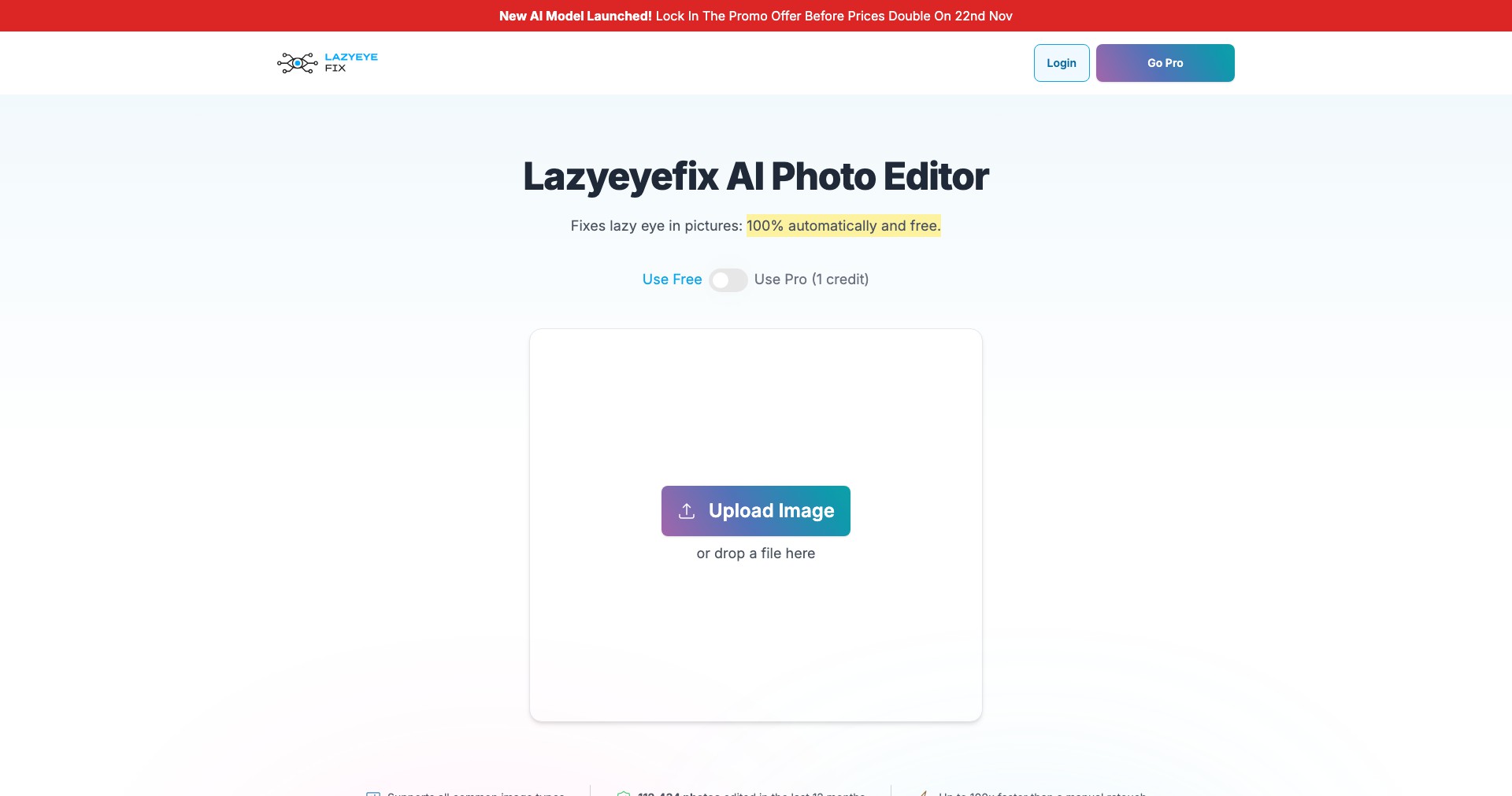 Lazyeyefix AI Photo Editor Screenshot