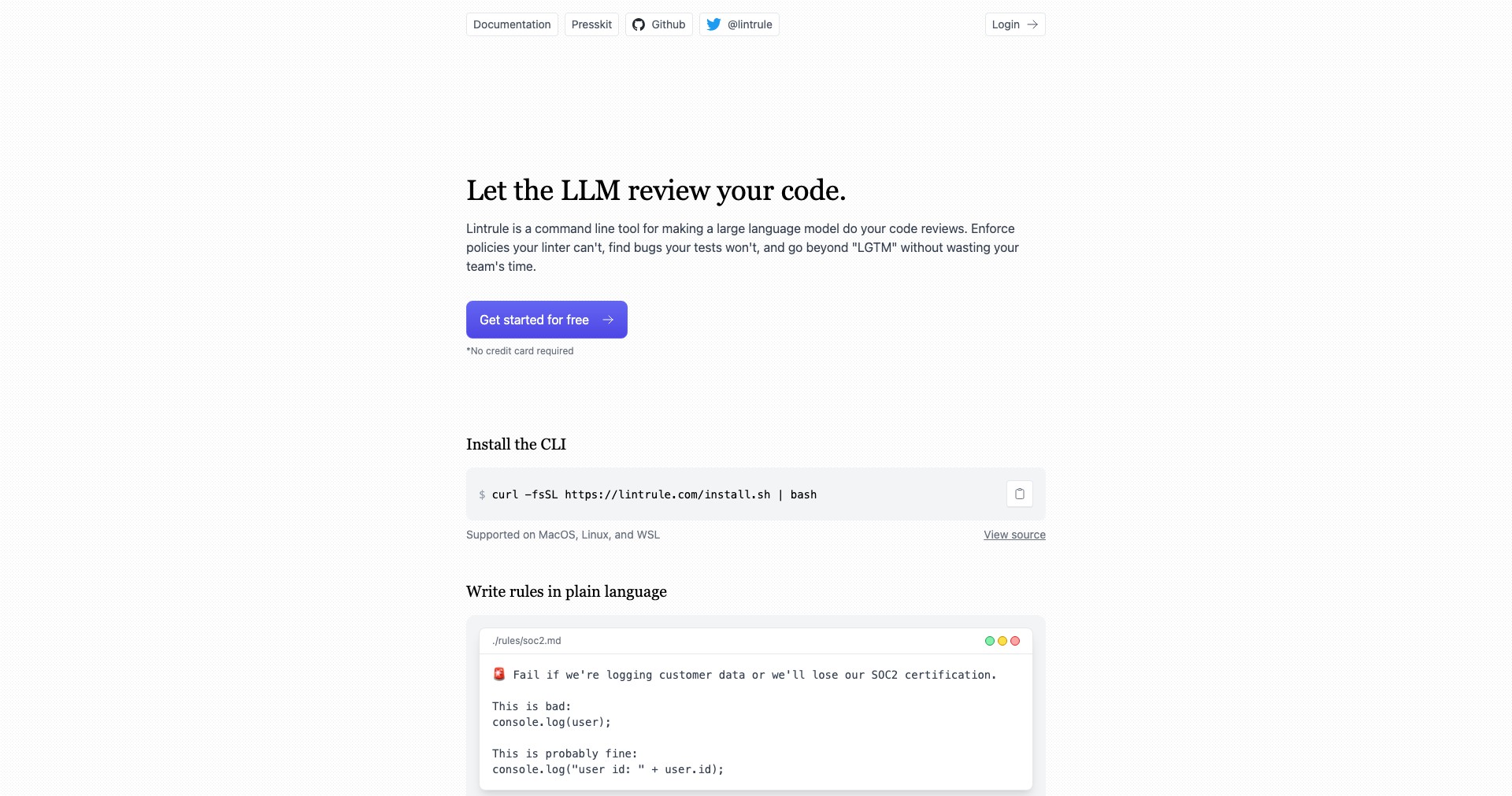 Lintrule Screenshot