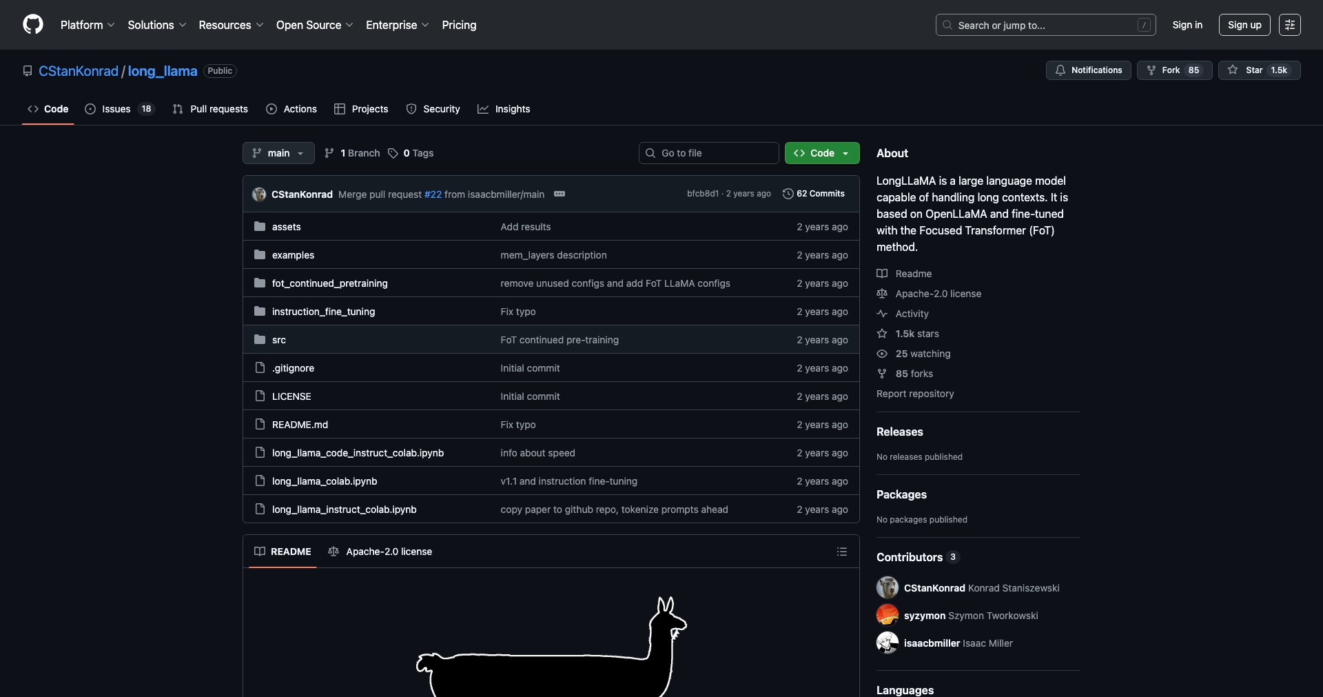 LongLLaMa Screenshot