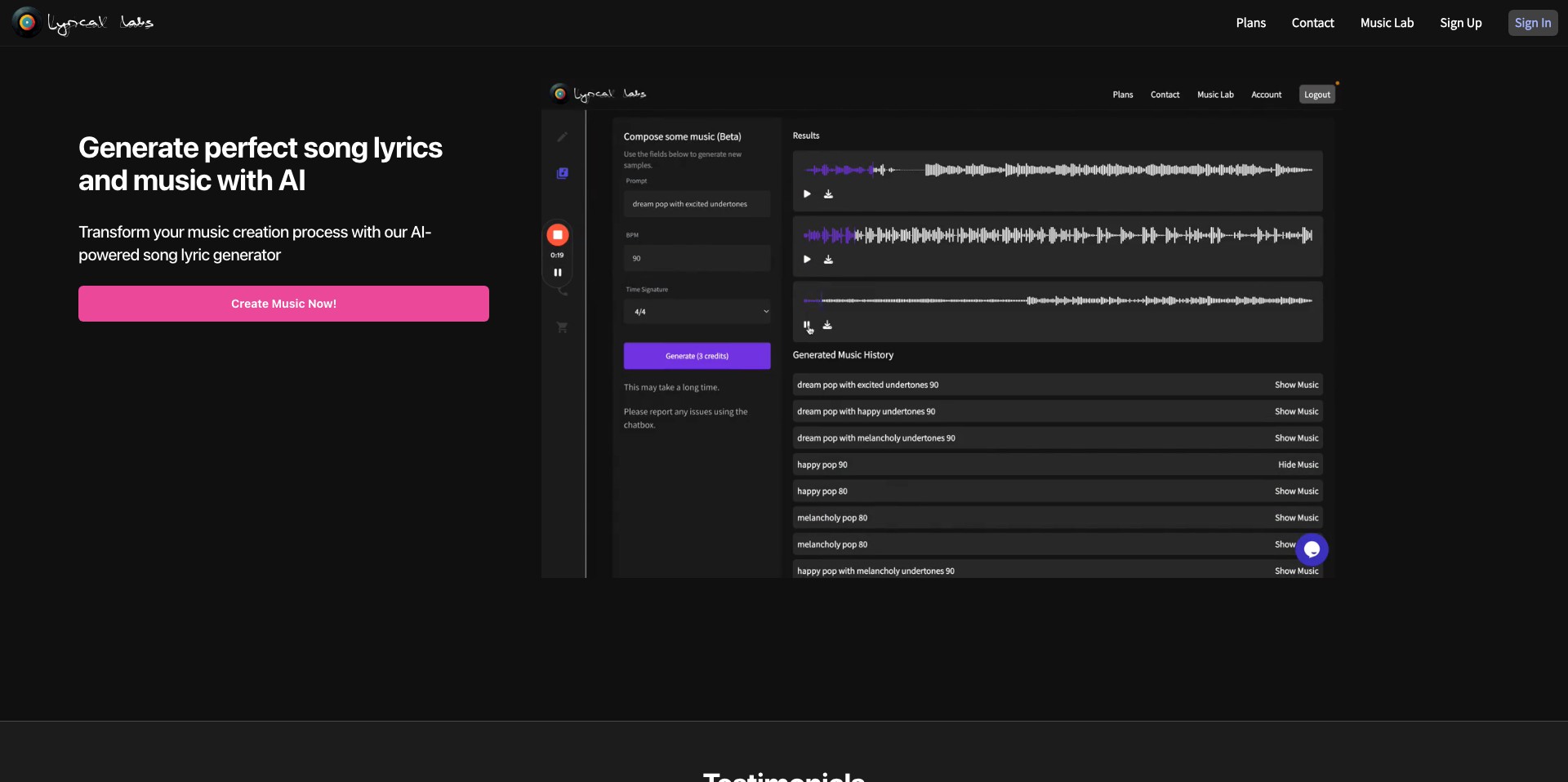 Lyricallabs Screenshot