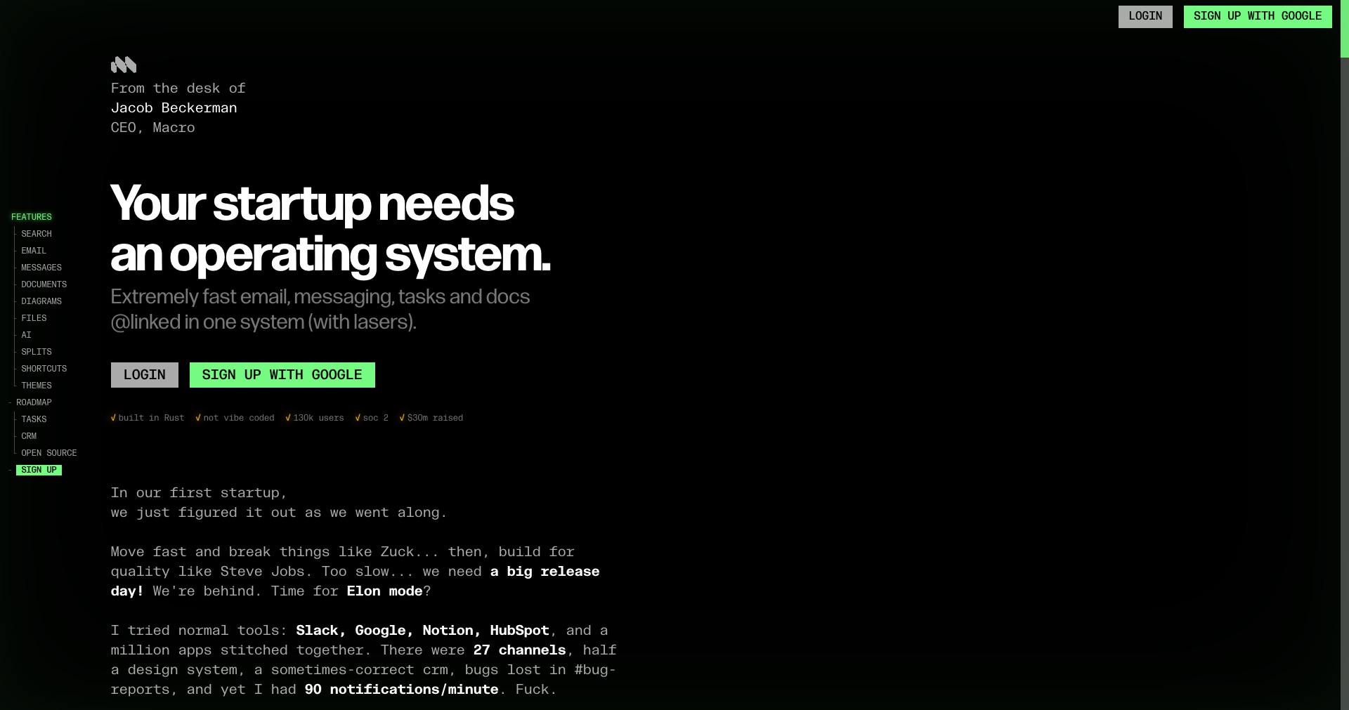 Macro.com Screenshot