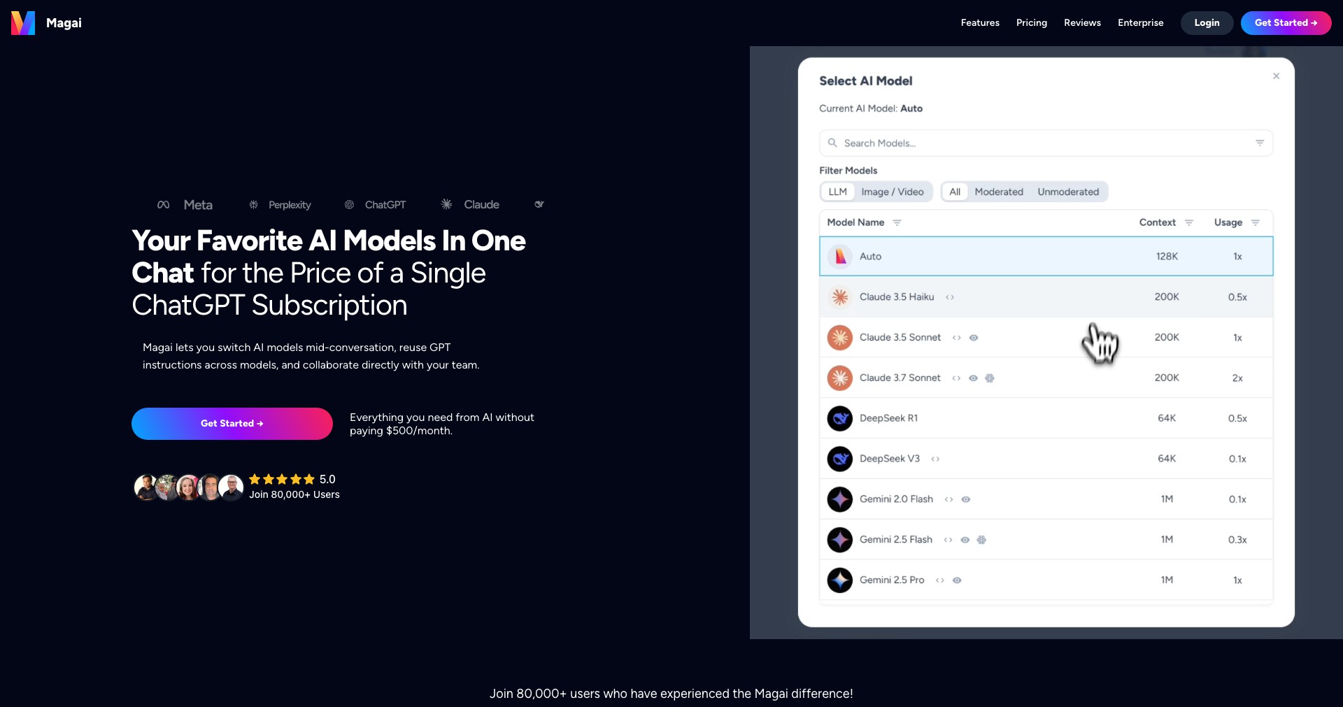 Magai AI tool Screenshot
