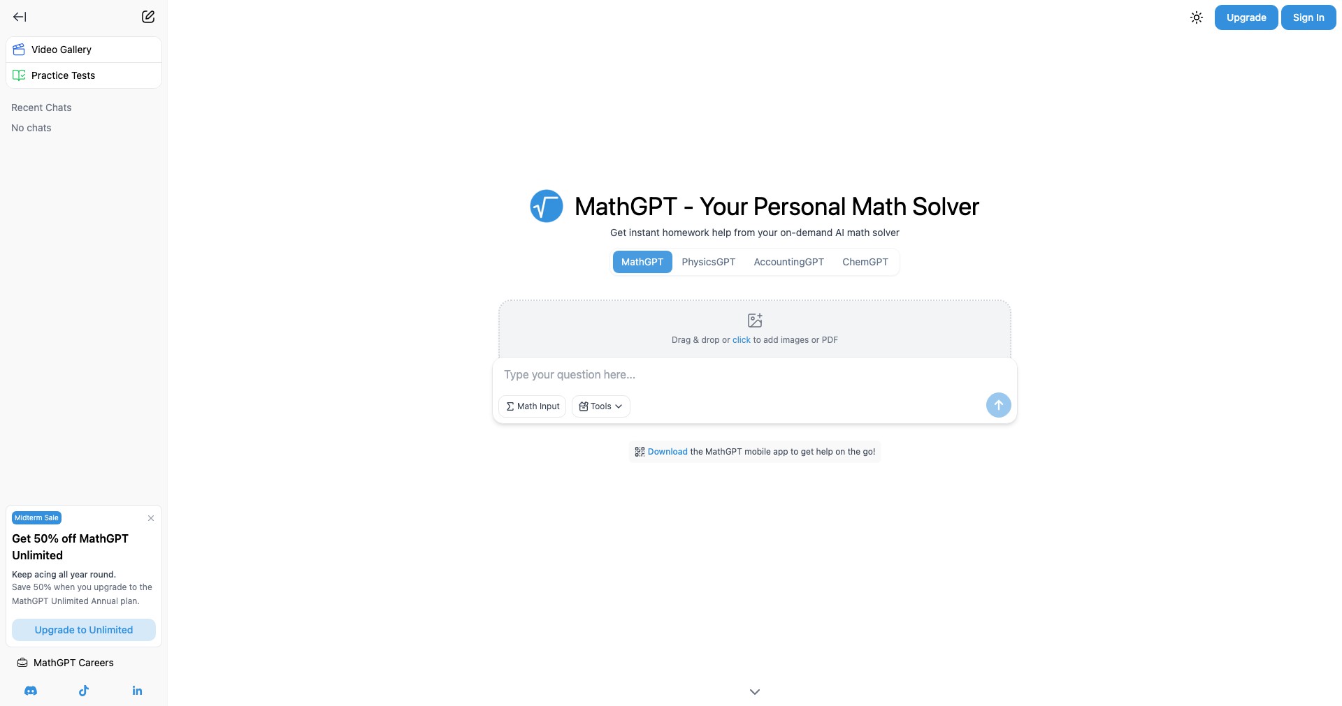 MathGPT Screenshot