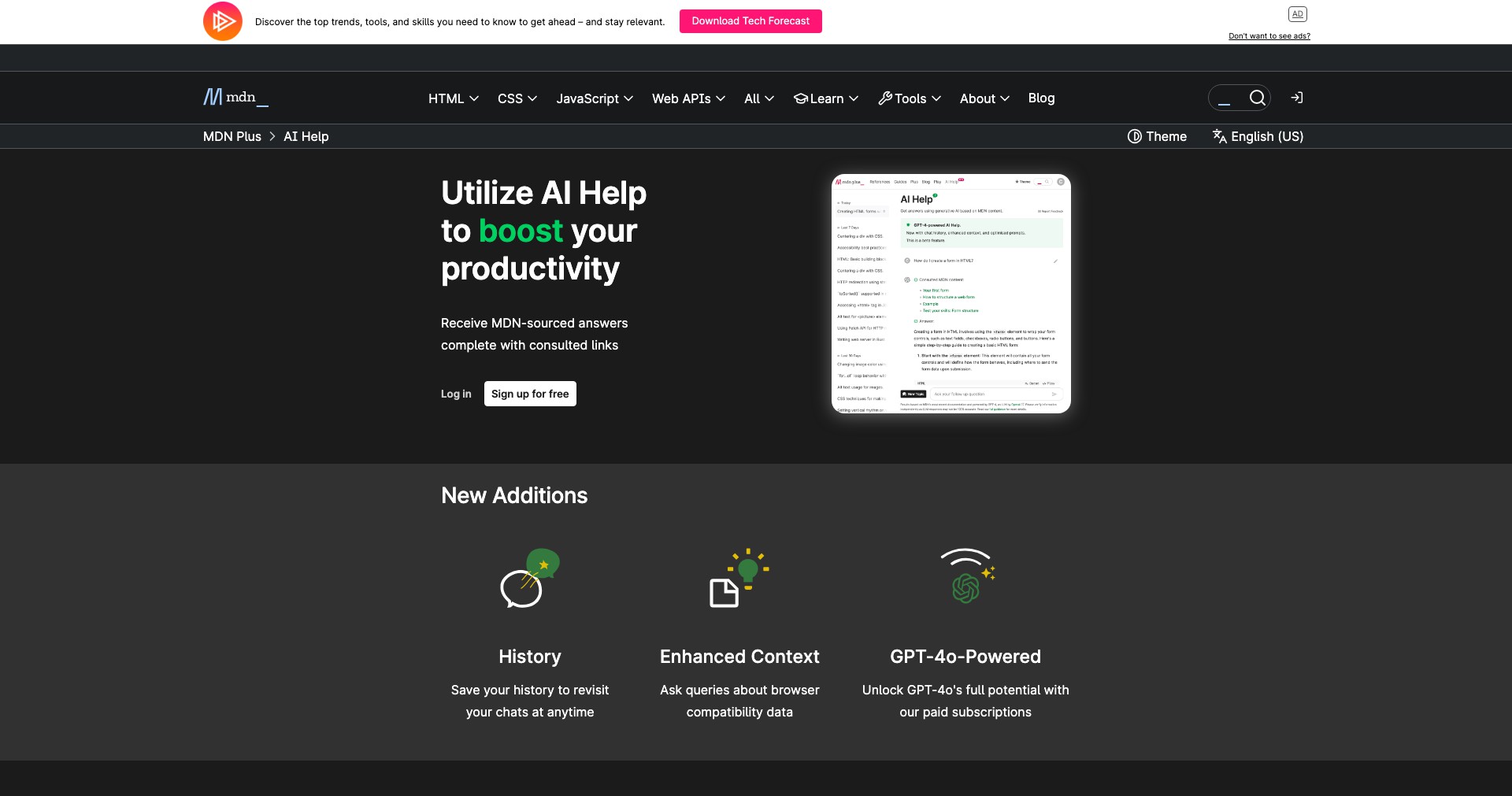 MDN Plus Screenshot