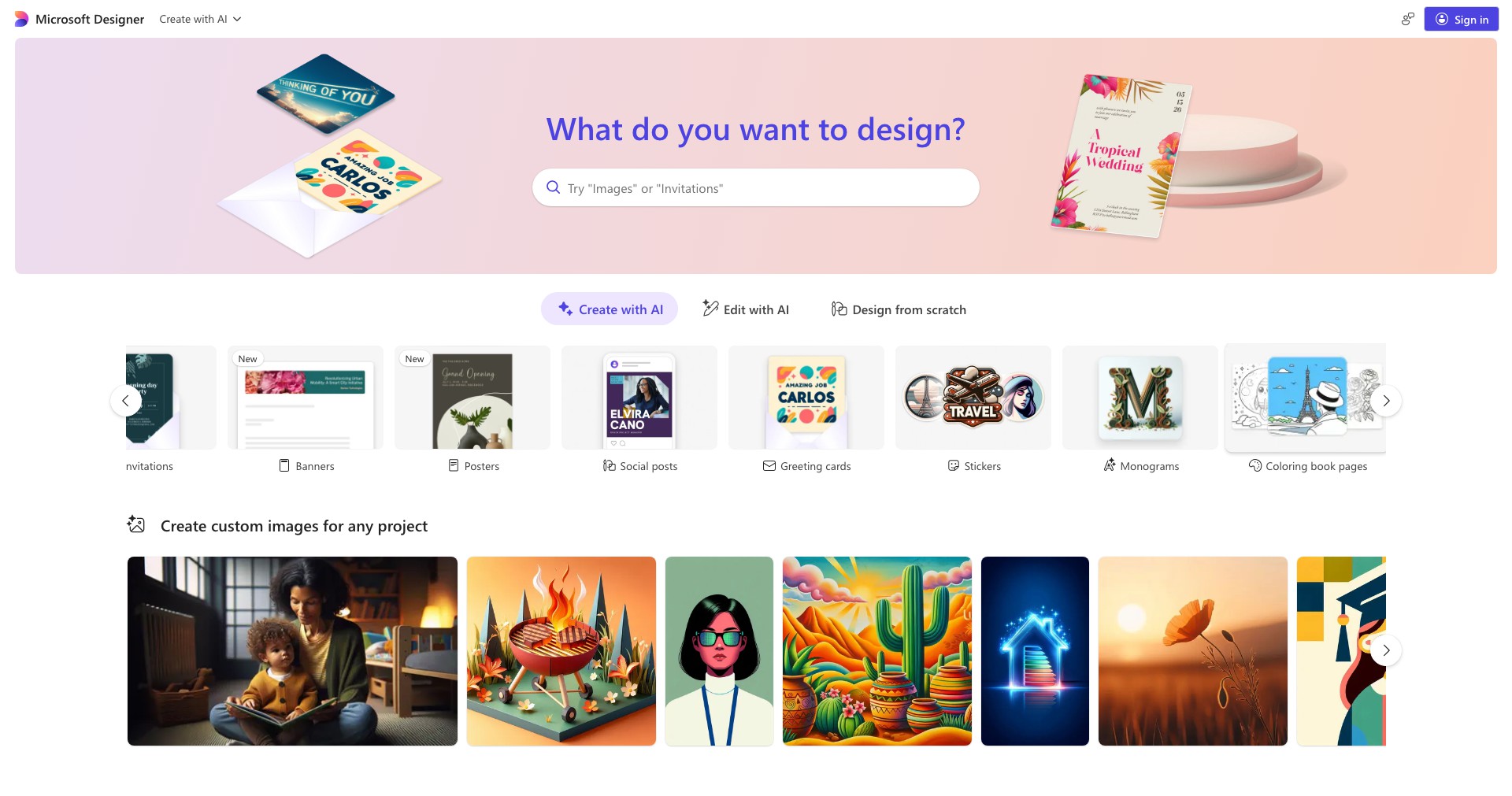 Microsoft Designer Screenshot