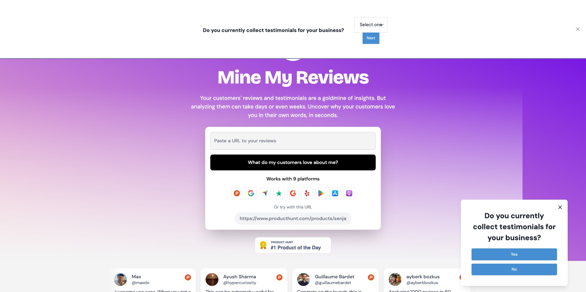 Mine My Reviews Screenshot