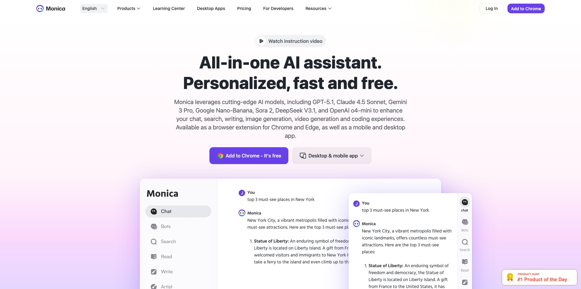 Monica AI Screenshot