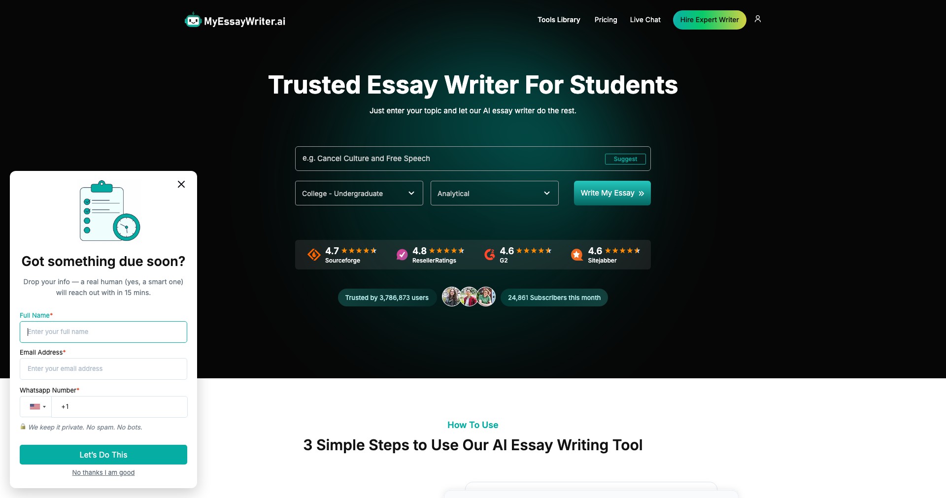 MyEssayWriter Screenshot