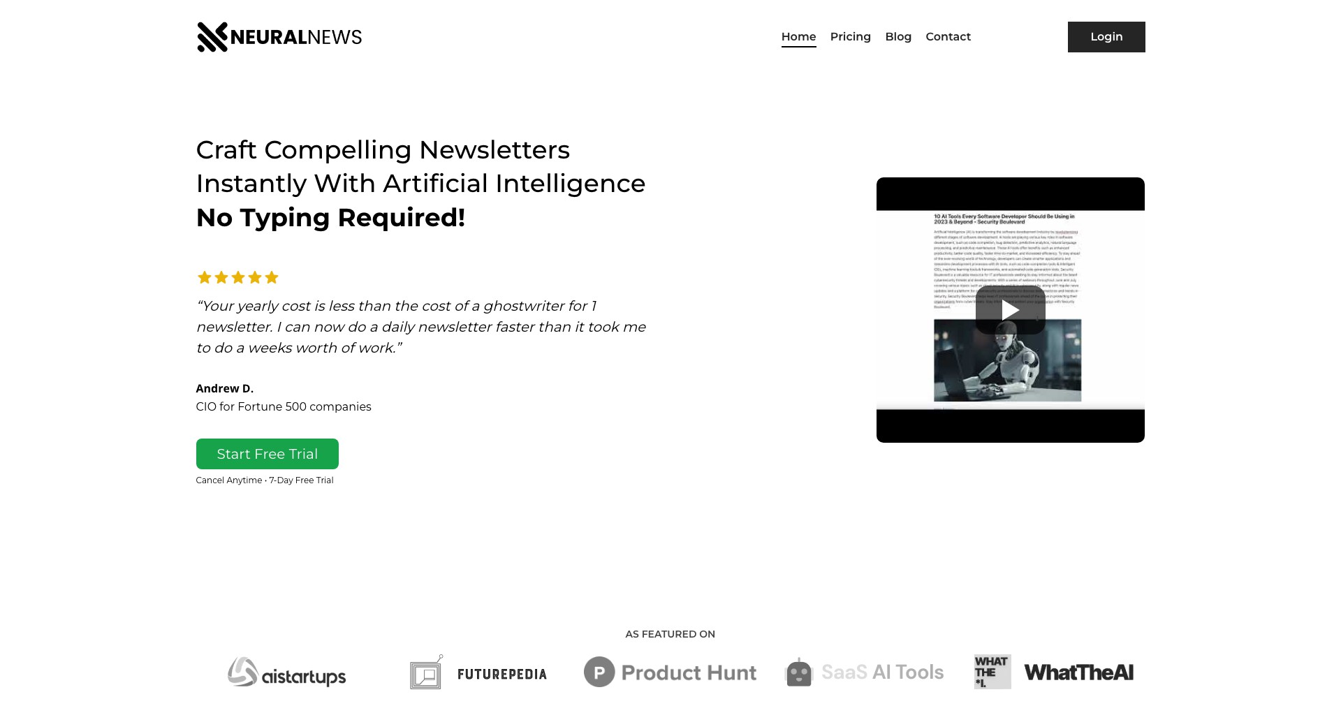 Neural Newsletters Screenshot