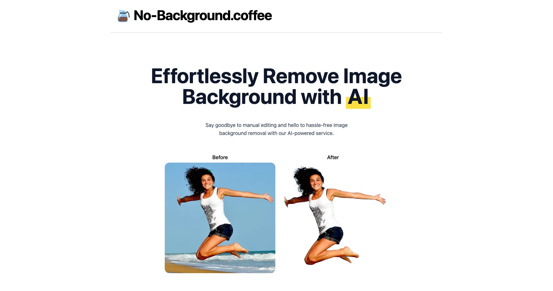 No Background Coffee Screenshot