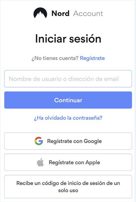 nordvpn create an account ES