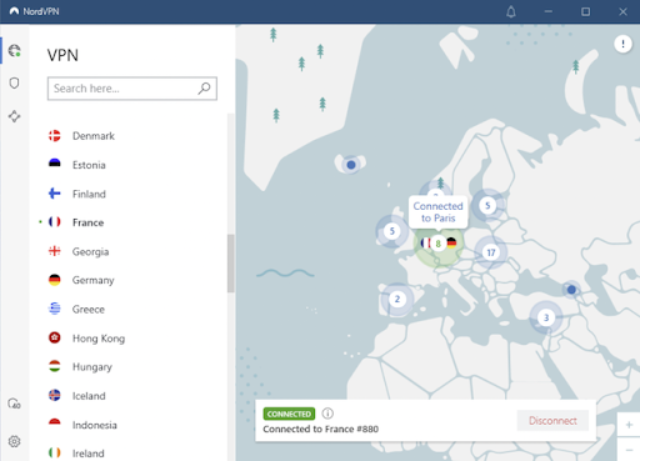 nordvpn location map