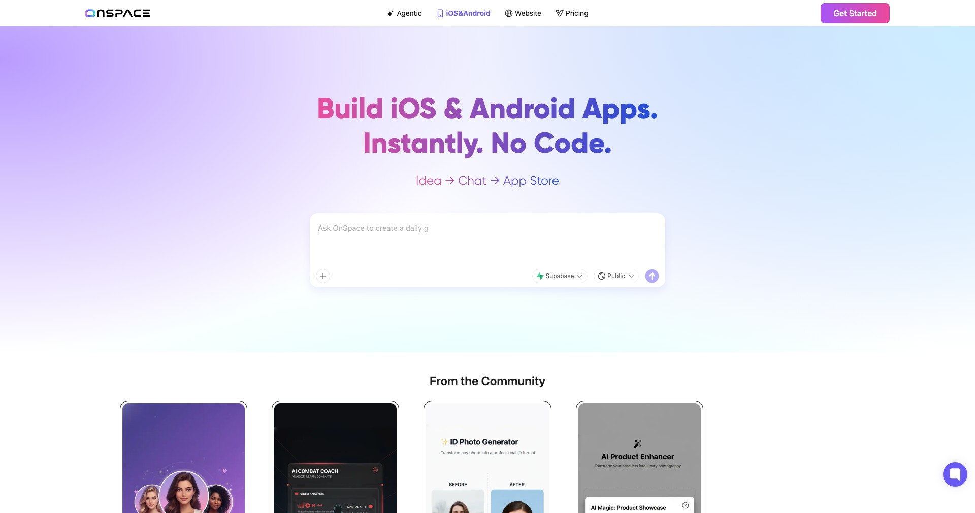 OnSpace.AI - AI Mobile App Builder v1.1.0 Screenshot
