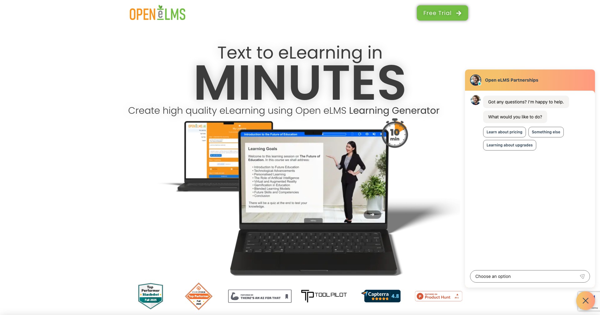 Open eLMS Learning Generator Screenshot