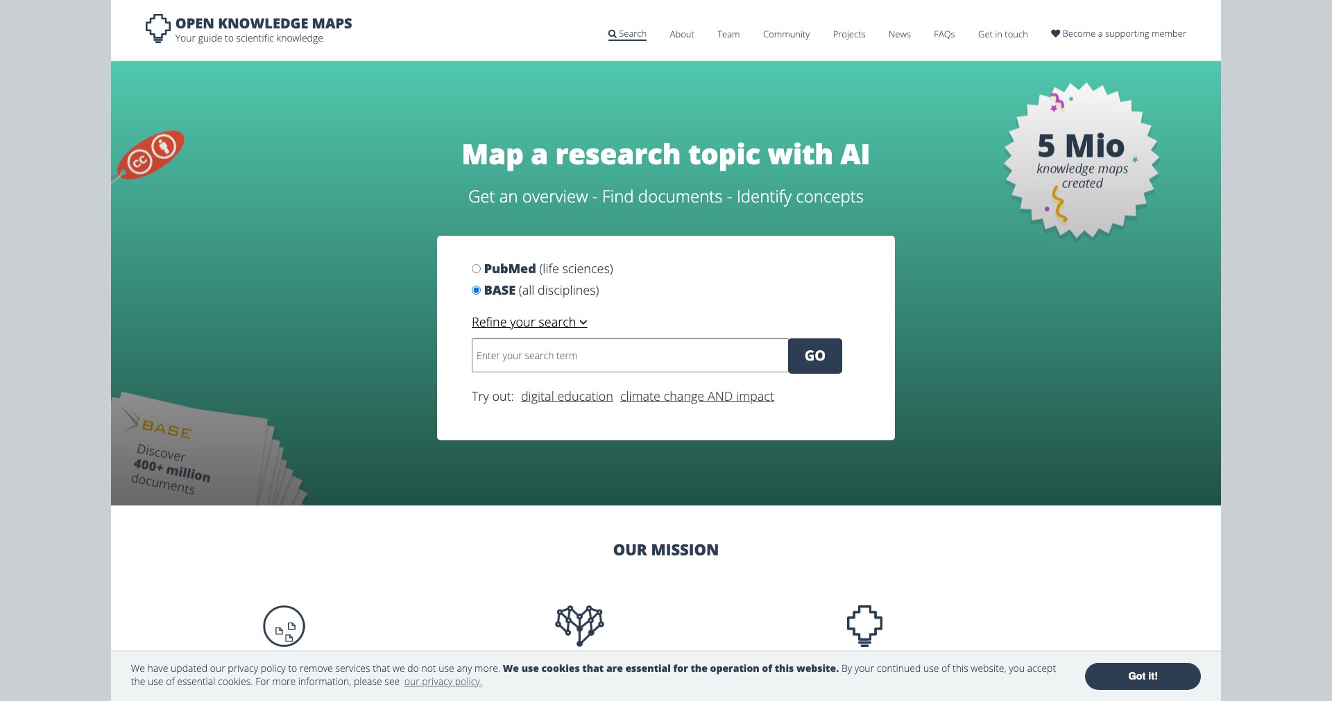 Open Knowledge Maps Screenshot
