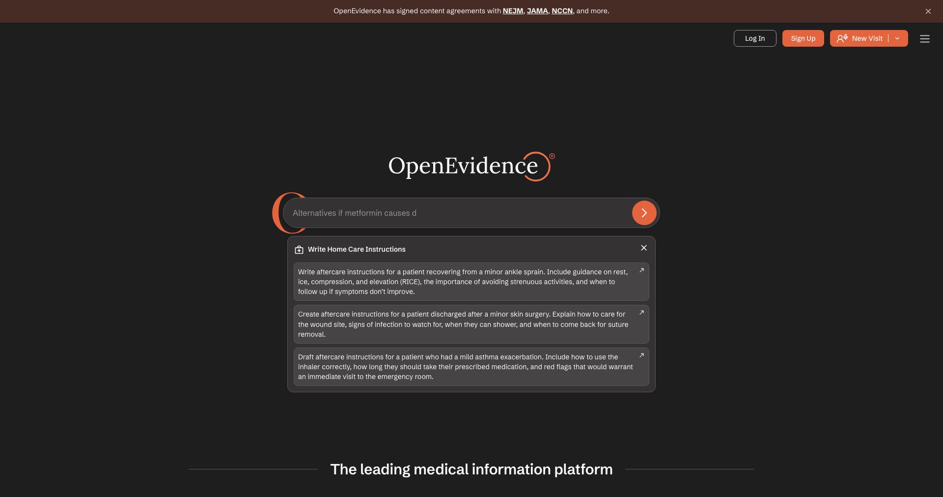 OpenEvidence Screenshot