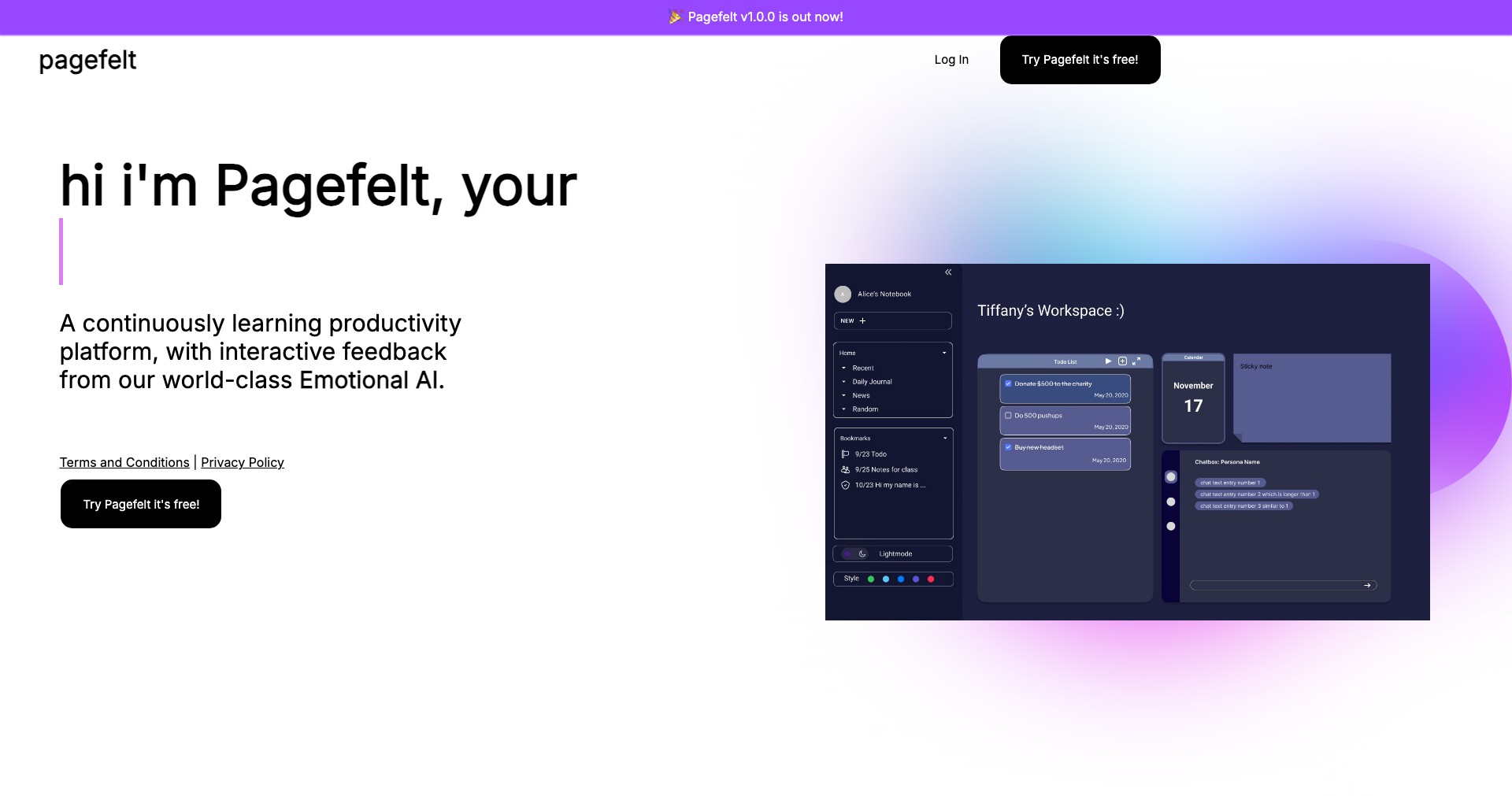 Pagefelt Screenshot
