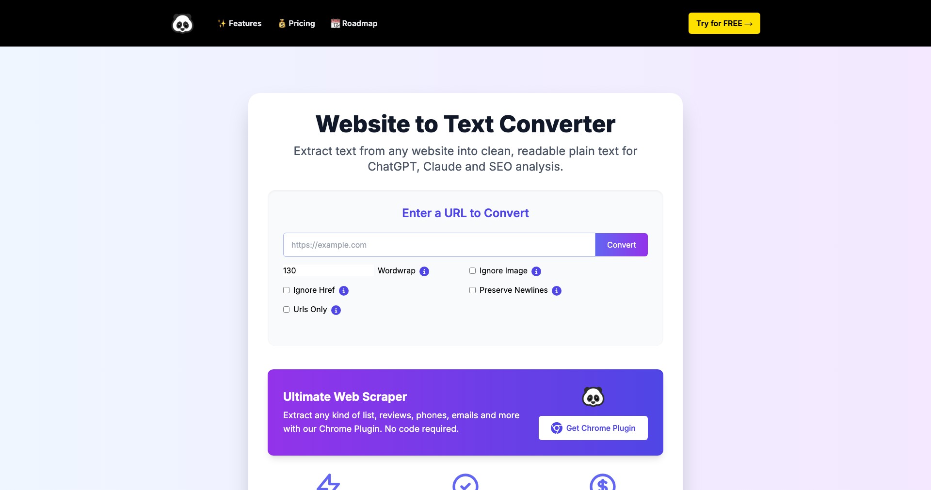 PandaExtract Website to Text Converter Screenshot