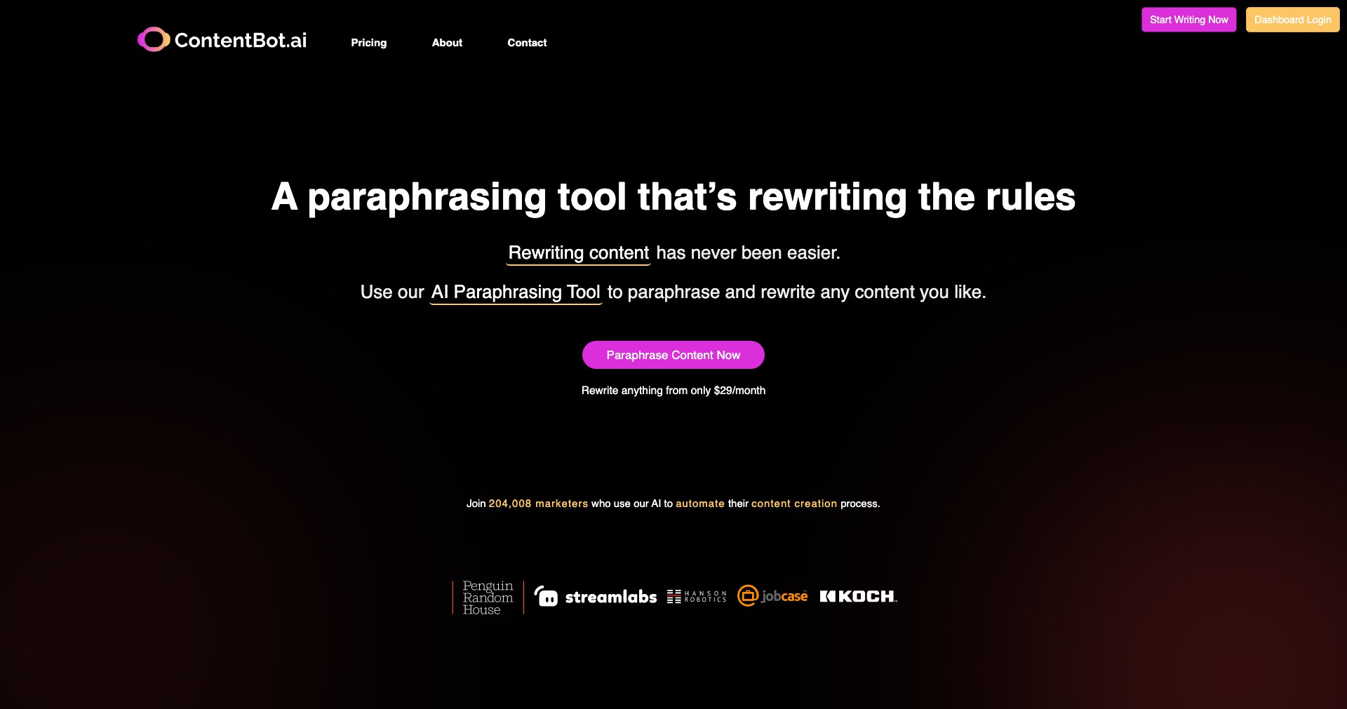 Paraphrasing Tool Screenshot