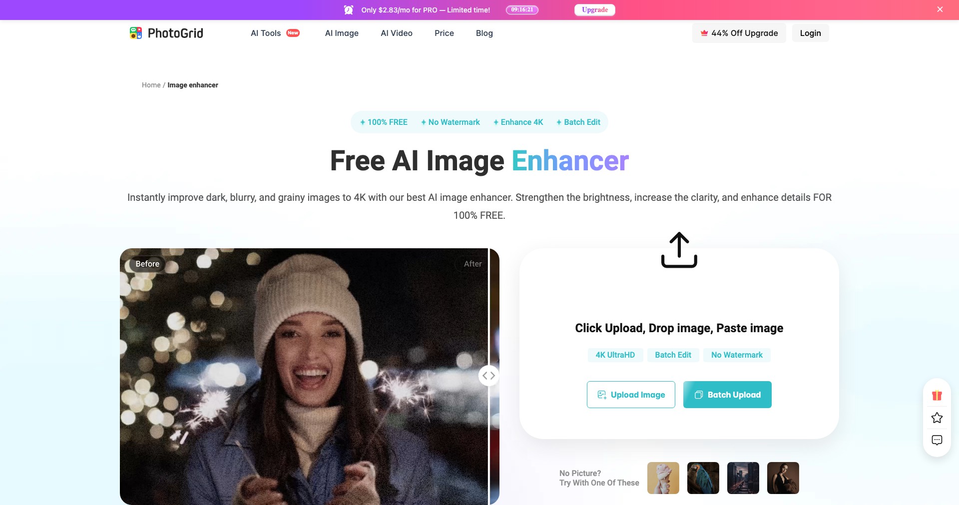 PhotoGrid AI Image Enhancer Screenshot